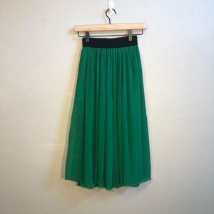 Flowy Forest Green Skirt- XSMALL- Forever 21